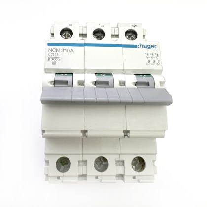 Hager NCN310A C10 10A 10 Amp 3 Pole Phase MCB Circuit Breaker Type C